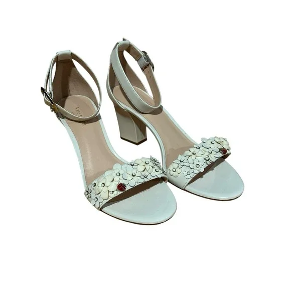Kate Spade New York Tansy Embellished Dress Sandals‎ Size 9.5B Ivory Lady Bug - Picture 2 of 10